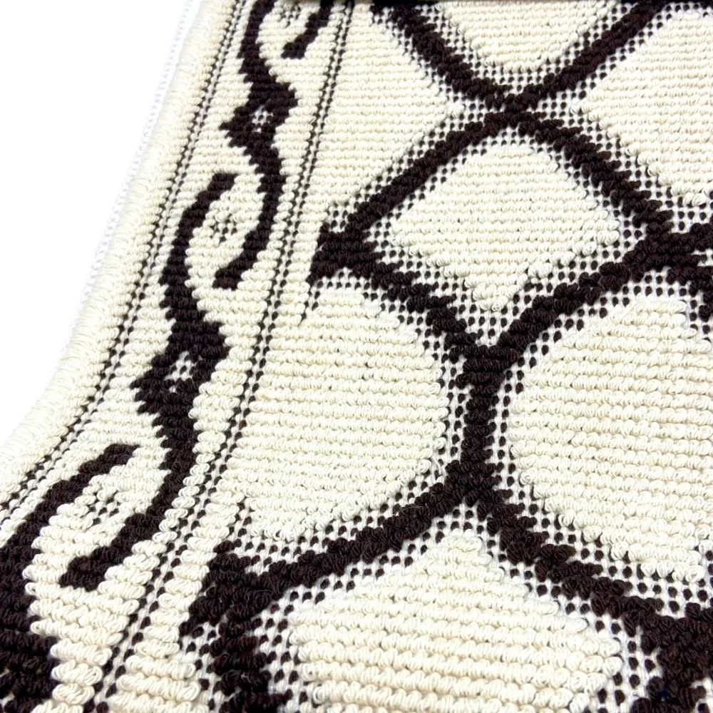 Dahdoul | Brown and Beige | Blended Scatter Rug | Turkish Cotton | 19.5”x31”